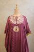 Wine Handwork Bandhej Kaftan